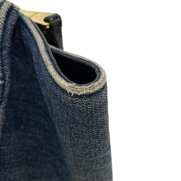 Miumiu Denim Biker Handbag Blue Leather - Picture 10 of 15